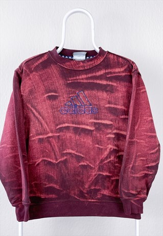 VINTAGE ADIDAS SWEATSHIRT SPELL OUT TIE DYE EMBROIDERY SMALL
