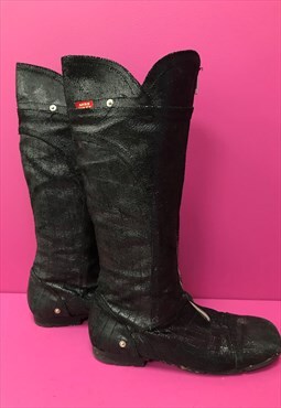 Y2K Boots Black Mid Calf Winter Outdoors