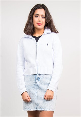 VINTAGE RALPH LAUREN KNITTED ZIP CARDIGAN