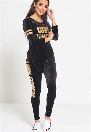 BLACK LOVE FITNESS VELOUR JOGGER SET