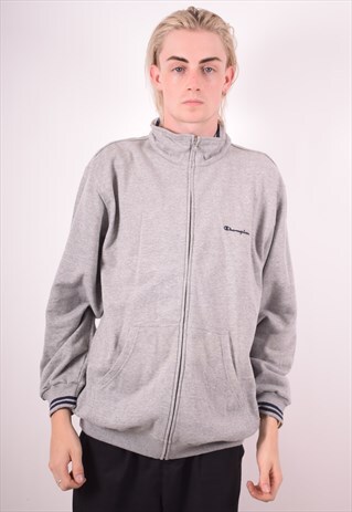 CHAMPION MENS VINTAGE TRACKSUIT TOP JACKET XXL GREY 90S