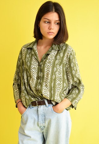 90'S RETRO TRIBAL BOHO OVERSIZED SHIRT TOP