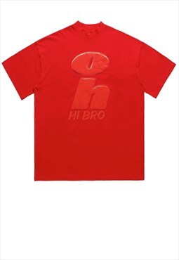 Bro t-shirt vintage poster print tee fraternity top in red 