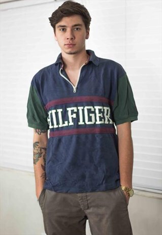 VINTAGE TOMMY HILFIGER SHIRT LOGO 90S M 13.8