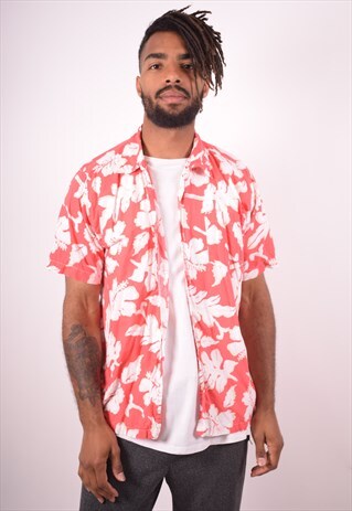 MENS VINTAGE HAWAIIAN SHIRT LARGE MULTI FLORAL 90S