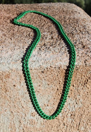DEADSTOCK GREEN LONG CHAIN NECKLACE.