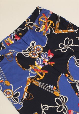90S LAUREN RALPH LAUREN NAUTICAL SAILING ART CROPPED PANTS