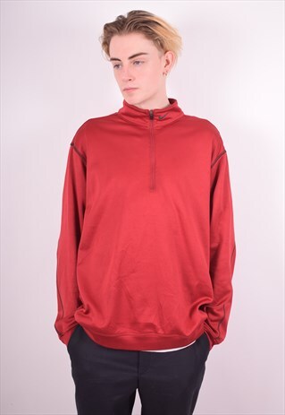 NIKE MENS VINTAGE TRACKSUIT TOP LARGE RED 90S