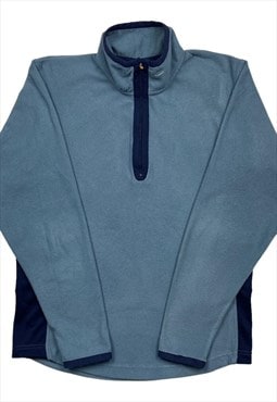 Nike Vintage Men's Blue & Navy 1/4 Zip Fleece Sweater
