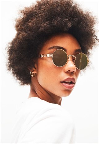 JULES - ROSE PINK CLASSIC ROUND METAL FRAME SUNGLASSES
