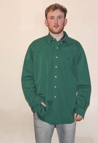 VINTAGE 90'S GREEN & PURPLE RALPH LAUREN SHIRT 2XLT