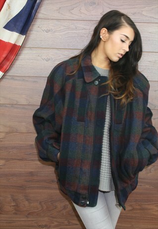 VINTAGE USA 80'S WOOL MIX WINTER JACKET,COAT ,LARGE,6