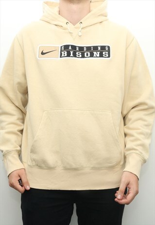 NIKE - BEIGE EMBROIDERED HOODIE - XLARGE