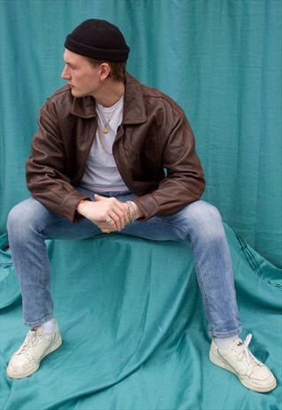 VINTAGE BROWN BURBERRY LEATHER JACKET