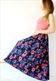 VINTAGE FLORAL MAXI SKIRT BOHO FAIRY 70S 80S RETRO MULTI