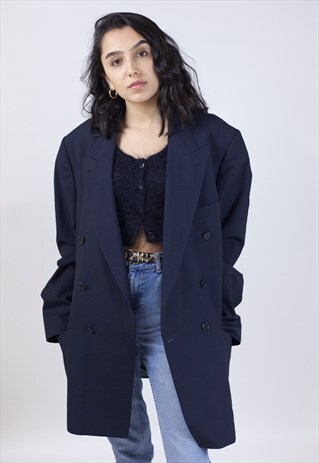 VINTAGE 90'S BURBERRY NAVY BLAZER