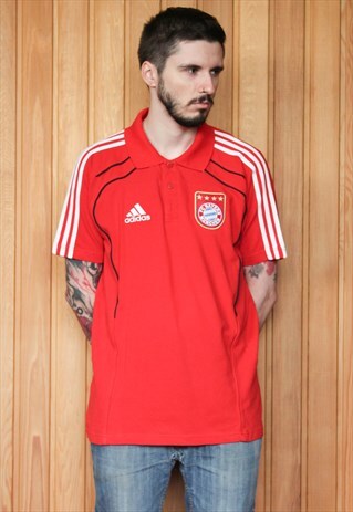 VINTAGE 1990S RED ADIDAS FOOTBALL SHIRT