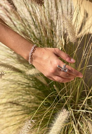 EGYPT PHARAONIC ANKH KEY OF LIFE RING IN STERLING SILVER 925