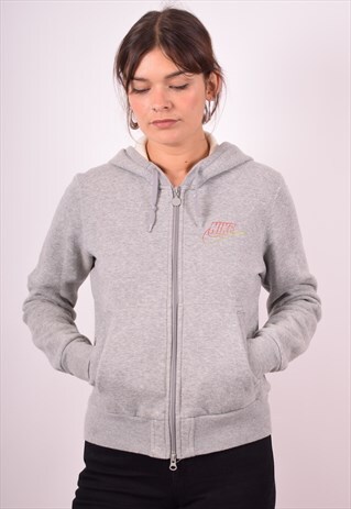 NIKE WOMENS VINTAGE HOODIE JACKET SMALL GREY 90S