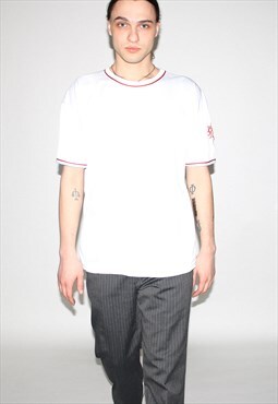 Vintage 90s pattern print t-shirt in white