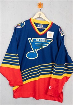 Vintage St. Louis Blues NHL Long Sleeve Hockey Jersey Shirt Men's Size  L