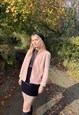 VINTAGE FLEECE TEDDY LINED FAUX SUEDE PASTEL PINK COAT