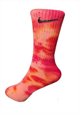 Hand Dyed Nike Sock - Red 1 pair 