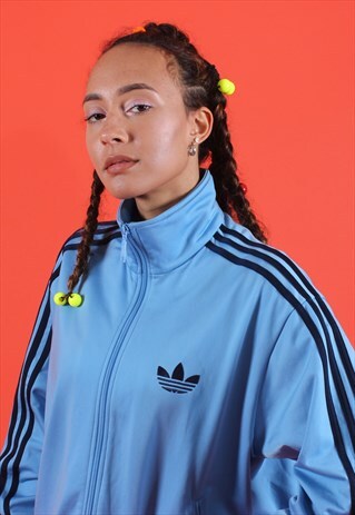 BLUE ADIDAS TREFOIL TRACK JACKET