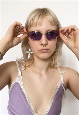 Vintage Y2K MANEMANE melted purple sunglasses in purple