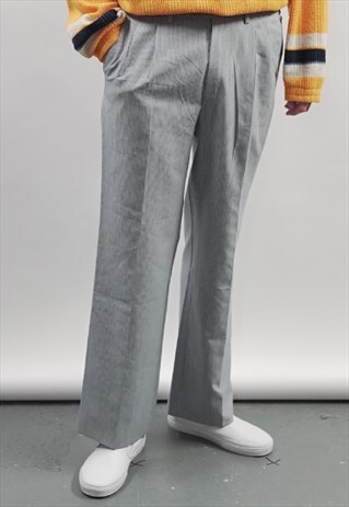 VINTAGE 80'S LIGHT BLUE PINSTRIPE TROUSERS