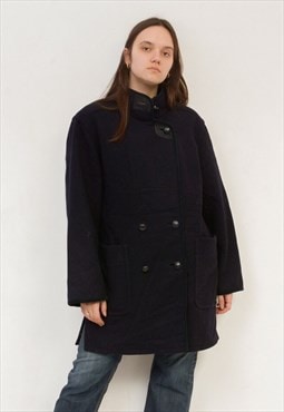 Vintage Schneidrs Loden Women's L XL Wool Coat Jacket Black 