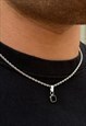 Twistedpendant -  Mini Silver Onyx Necklace Rope Chain