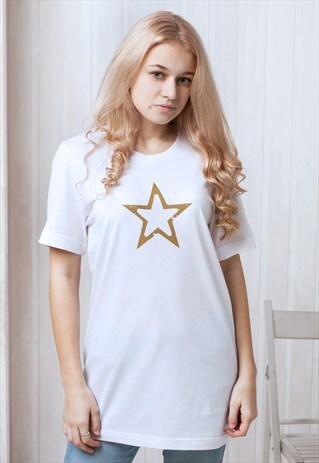 STAR T SHIRT - GRAPHIC PRINTED GEOMETRIC ABSTRACT RETRO TOP