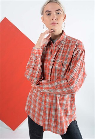 RALPH LAUREN SHIRT IN ORANGE CHECK