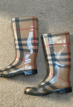 Burberry Nova Check Rain Boots 
