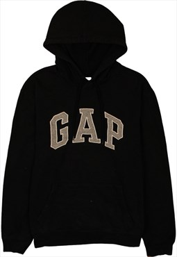 Vintage 90's Gap Hoodie Spellout Pullover Black Large