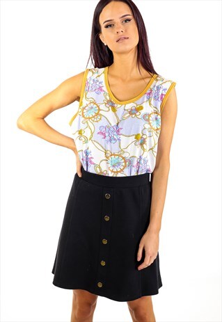 VINTAGE BUTTONED MINI SKIRT ACSK14