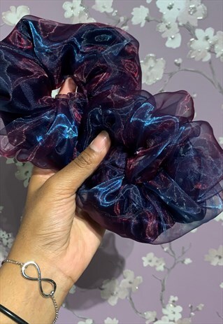 LARGE PURPLE ORGANZA SCRUNCHIE