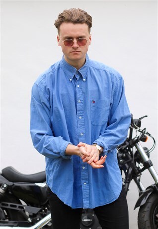 TOMMY HILFIGER USA CORNFLOWER BLUE SHIRT