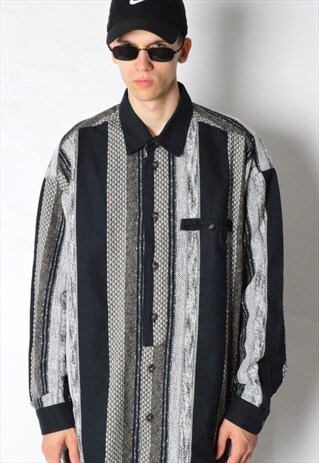 CARLO COLUCCI VINTAGE 90S STRIPED THICK LONG SLEEVE SHIRT