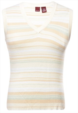 BEYOND RETRO VINTAGE STRIPED SWEATER VEST - S
