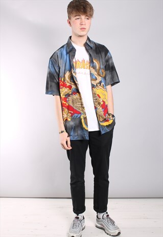 VINTAGE ABSTRACT CRAZY PATTERN SHIRT