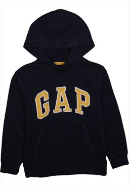 Vintage 90's Gap Hoodie Spellout Pullover Navy Blue Medium