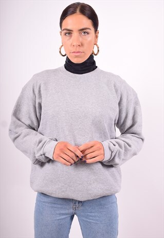 PUMA WOMENS VINTAGE SWEATSHIRT JUMPER XL GREY 90'S