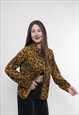 Vintage 90s leopard blouse, animal print party blouse