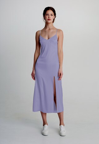 SATIN SLIP MIDI PROM COCKTAIL EVENING DRESS