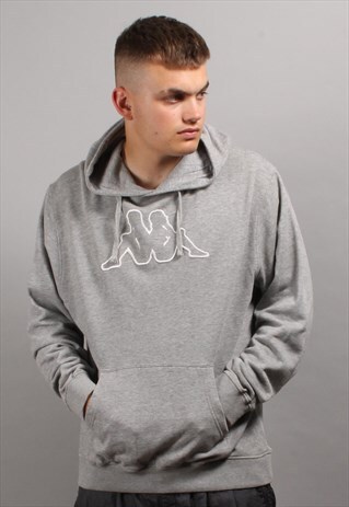 VINTAGE KAPPA CHEST LOGO GREY HOODIE