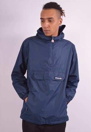 VINTAGE ELLESSE PULLOVER RAIN JACKET BLUE