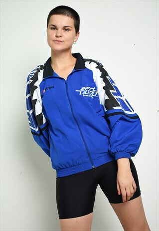 90S ERIMA SPORTS LOGO PRINT SHELL WINDBREAKER BOMBER JACKET