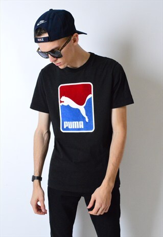 BLACK VELVET PUMA LOGO T-SHIRT